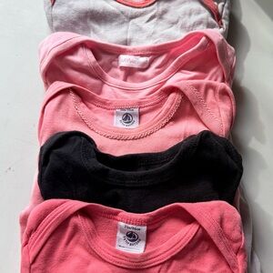 Petit Bateau Pink and Black Short Sleeve Tees
